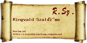Ringvald Szalóme névjegykártya